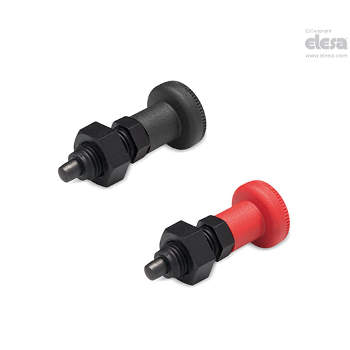 PMT100 Indexing plungers SUPER-technopolymer body Black-oxide steel plunger with locking nut PMT.100-10-M20x1,5-AK