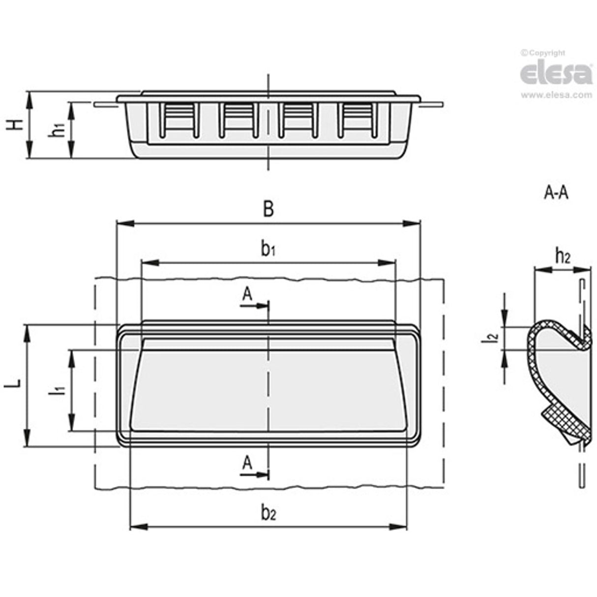 PR-PF Flush pull handles for snap-in assembly technopolymer PR.92-PF-C2
