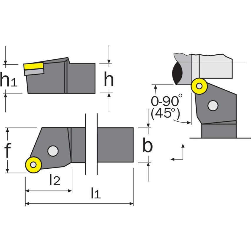 PRSNL 2525M12 External Toolholder