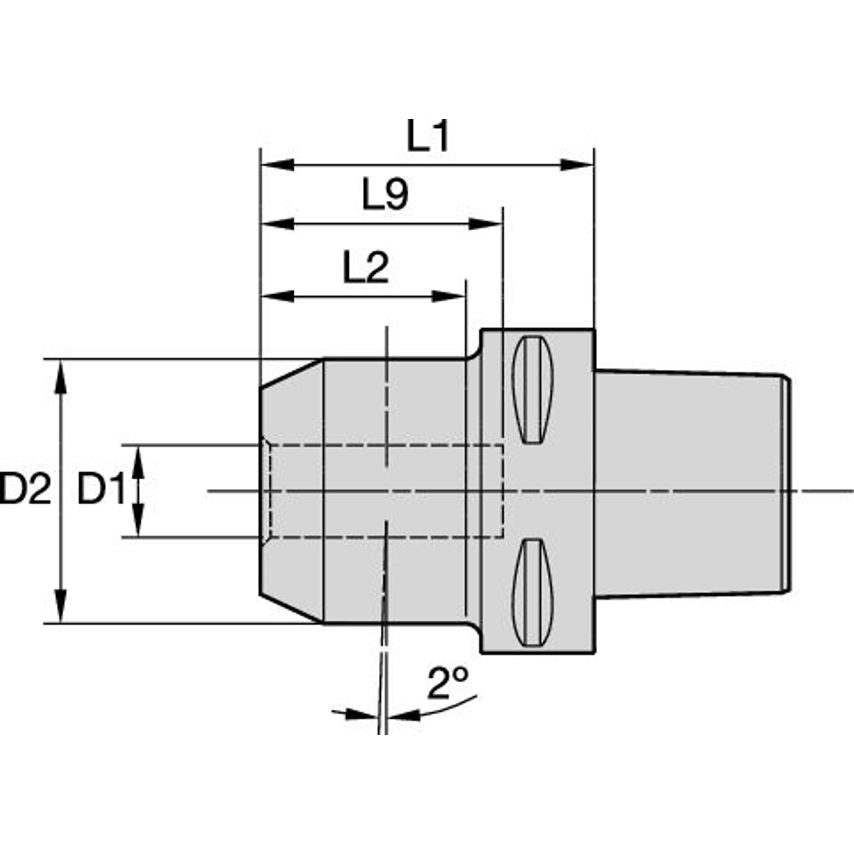 PSC63EMWN12080m PSC63 End Mill/Whistle Notch Adapter 1