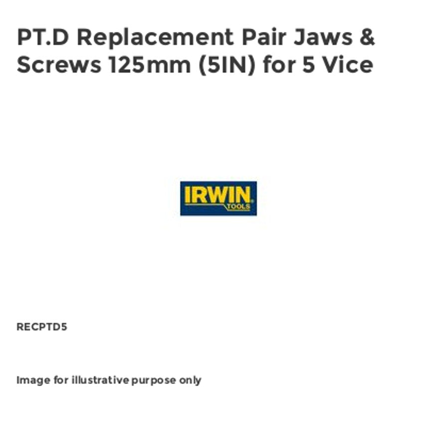 PT.D Replacement Pair Jaws & Screws 125mm (5IN) for 5 Vice RECPTD5
