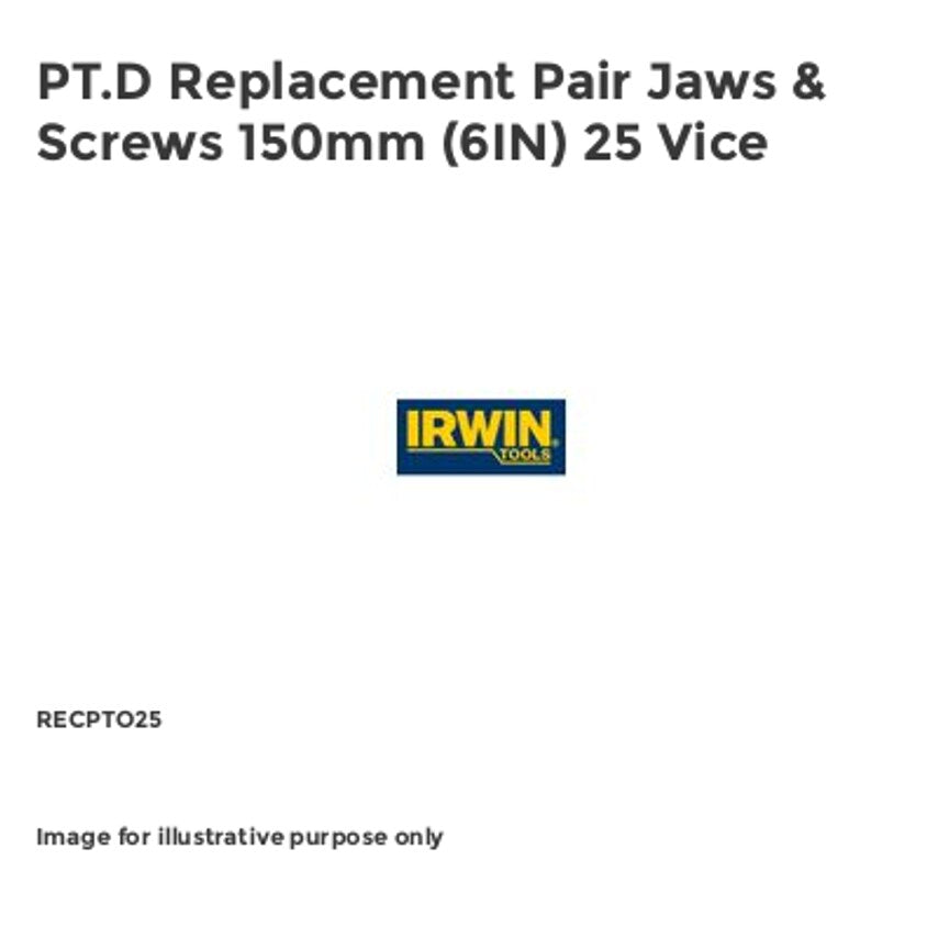 PT.D Replacement Pair Jaws & Screws 150mm (6IN) 25 Vice RECPTO25