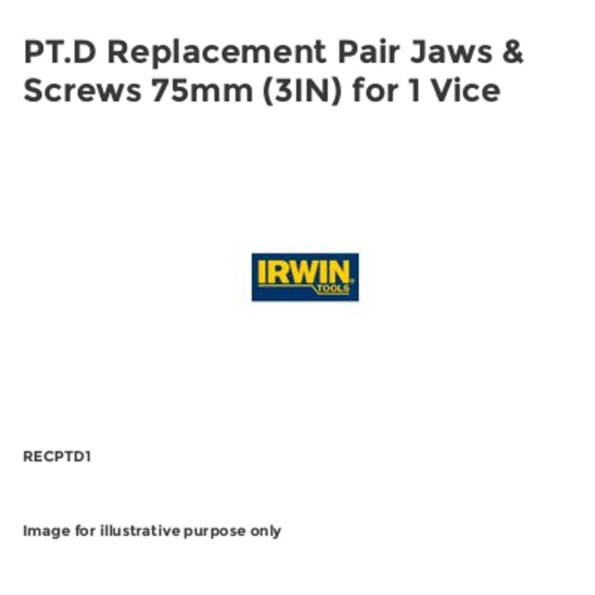 PT.D Replacement Pair Jaws & Screws 75mm (3IN) for 1 Vice RECPTD1