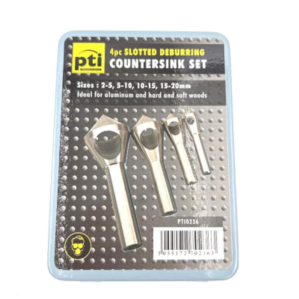 PTI 4 PieceGrooved Taper Deburring Countersink Set