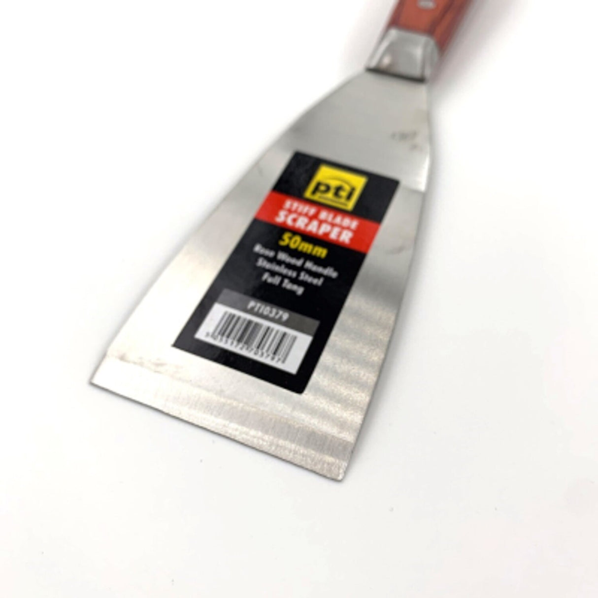 PTI 50mm Stiff Blade Scraper Stainless Steel Blade Rosewood Handle