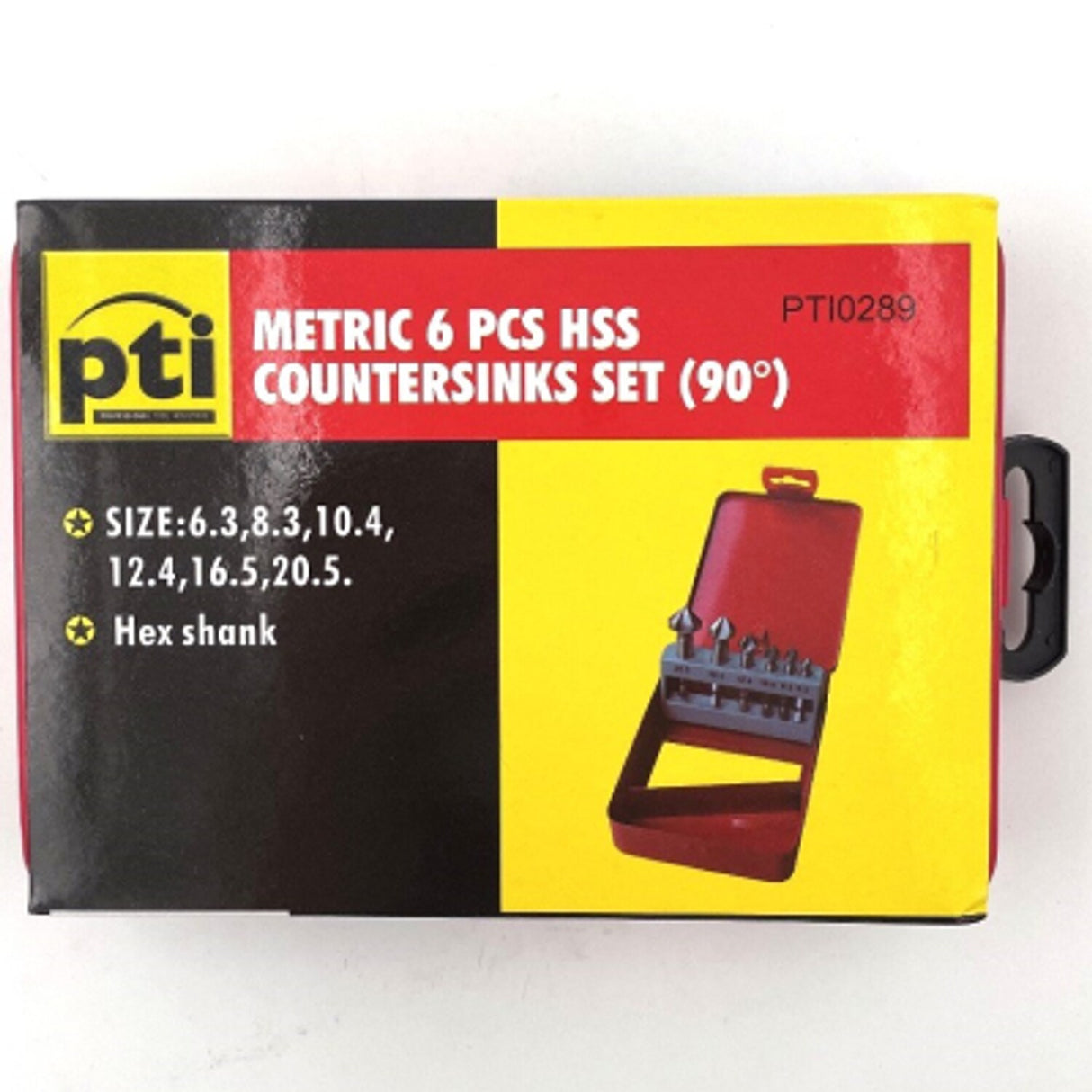 PTI 6 Piece HSS Countersink Set 1/4in Hex Shank
