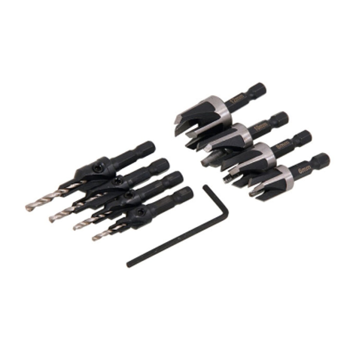 PTI 8 Piece Matching Plug Cutter and Countersink Set
