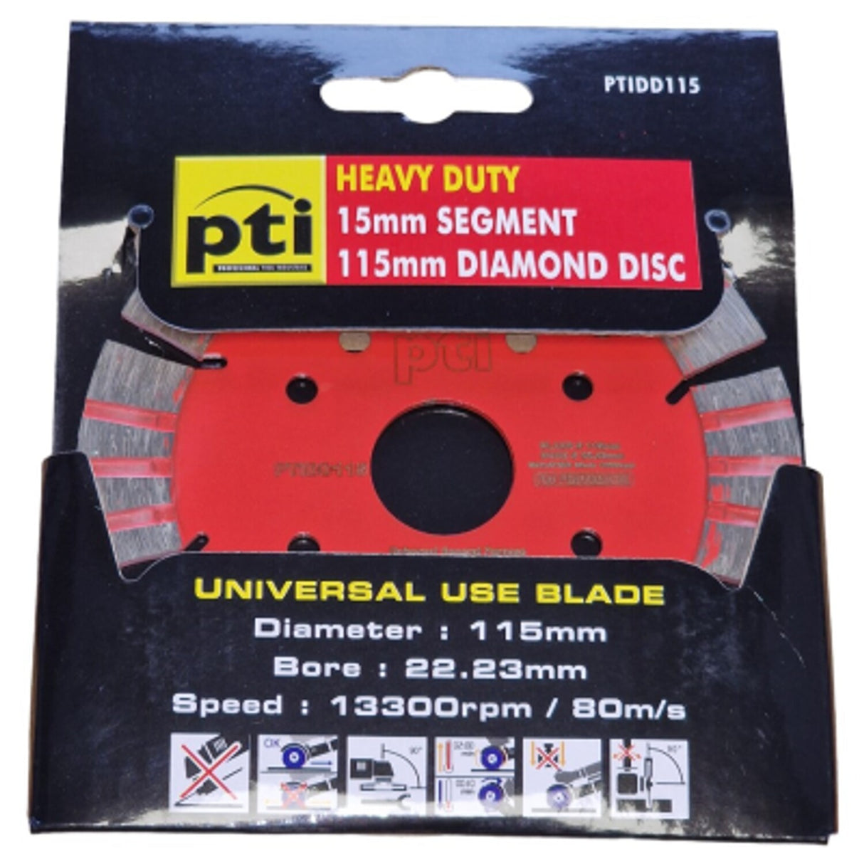 PTI Diamond Disc 15mm Segment 115MM
