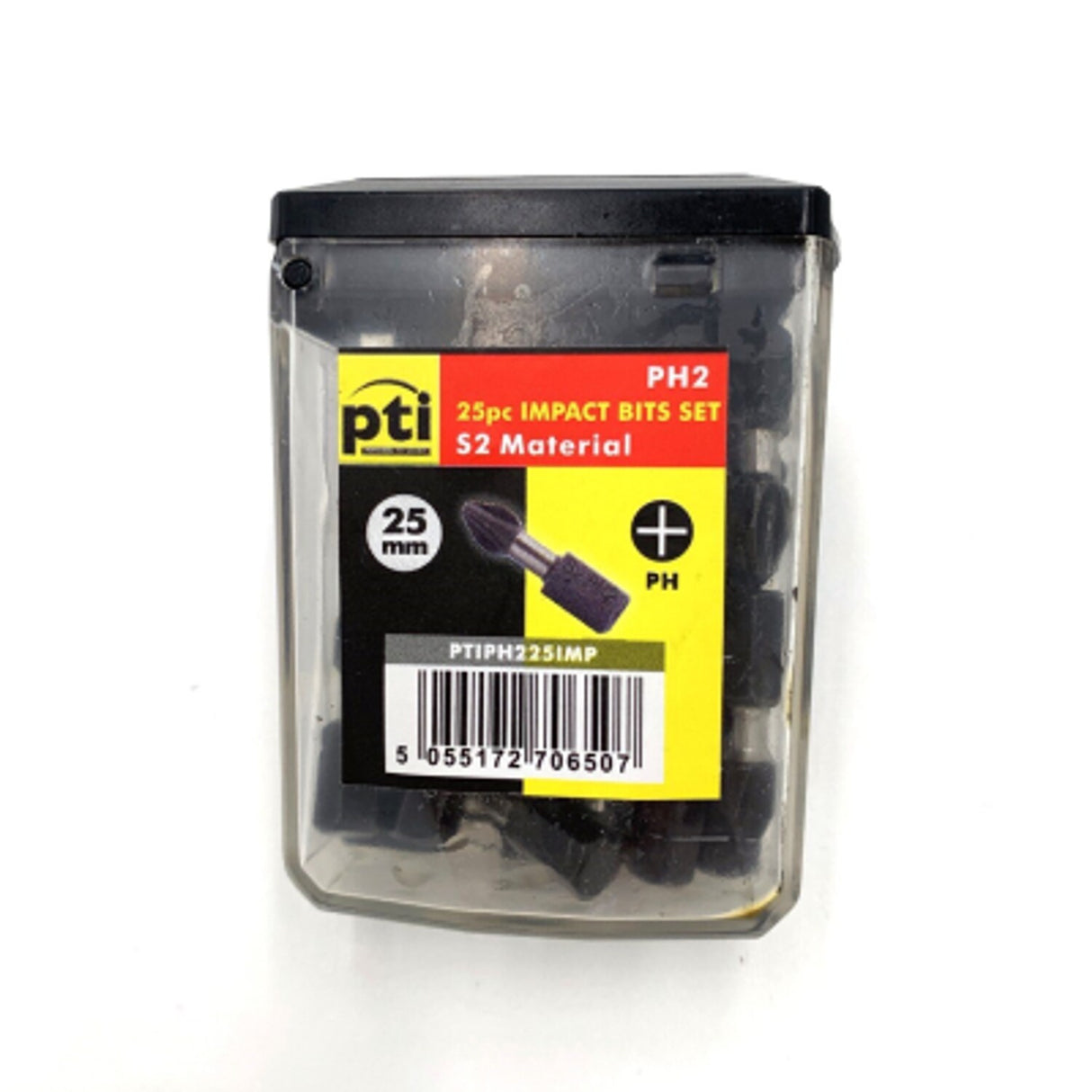 PTI PH2 x 25MM Tub of 25 Impact Screwdriver Bits
