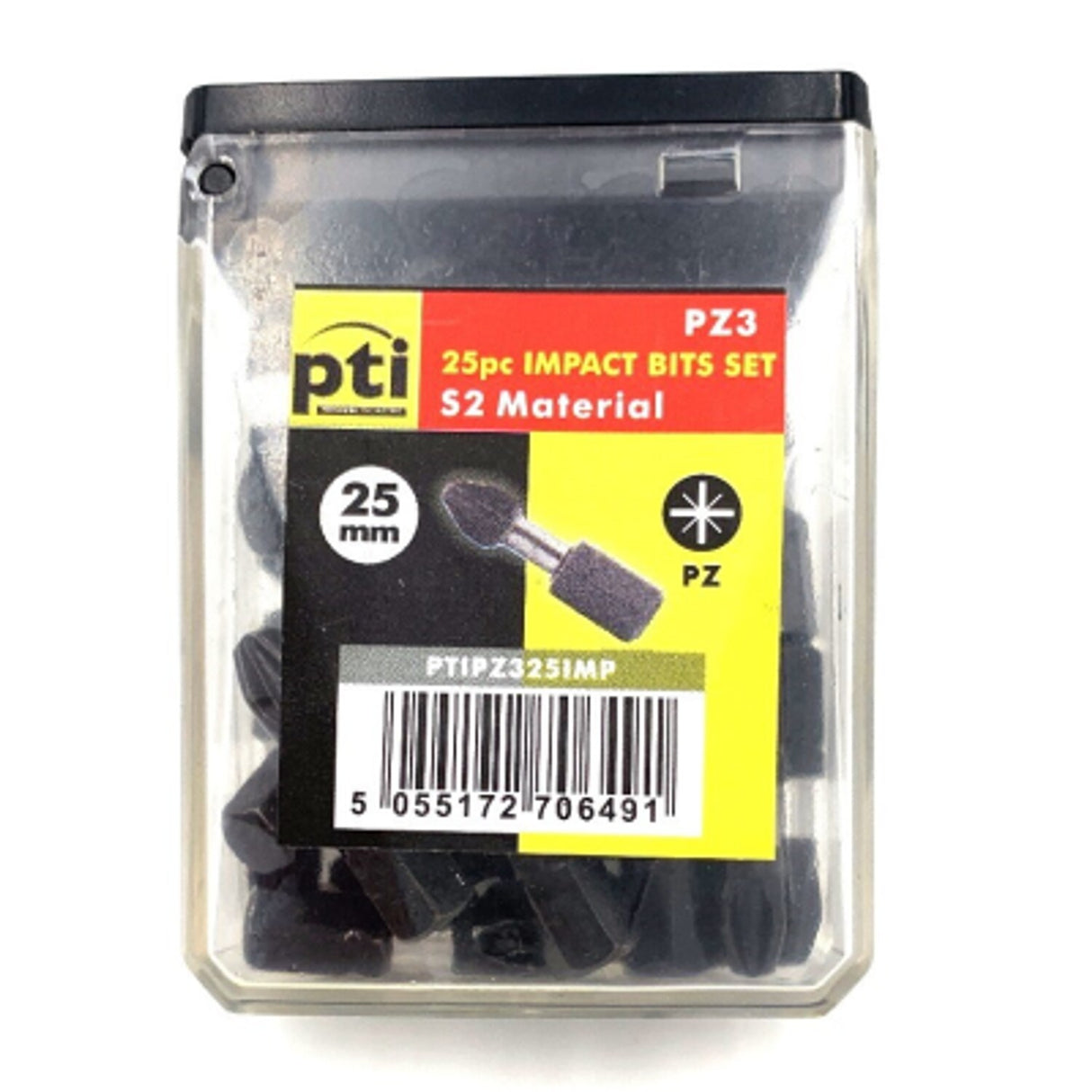 PTI PZ3 x 25mm Tub of 25 Impact Screwdriver Bits