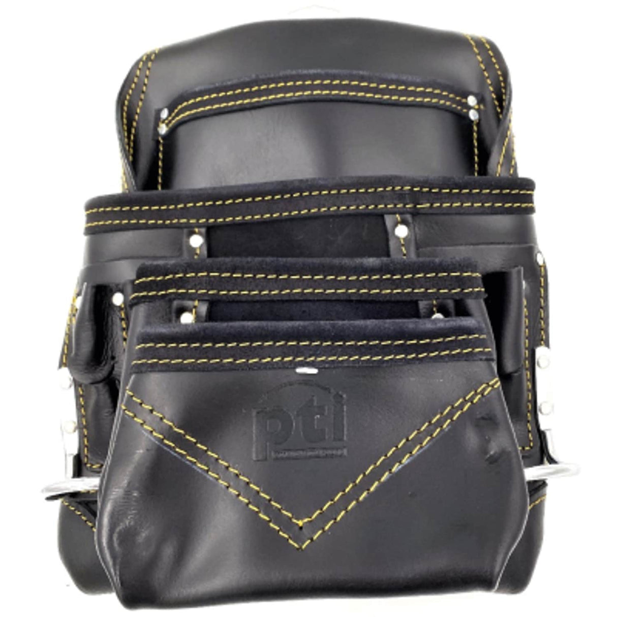 PTI Premium Black Leather Carpenter Pouch