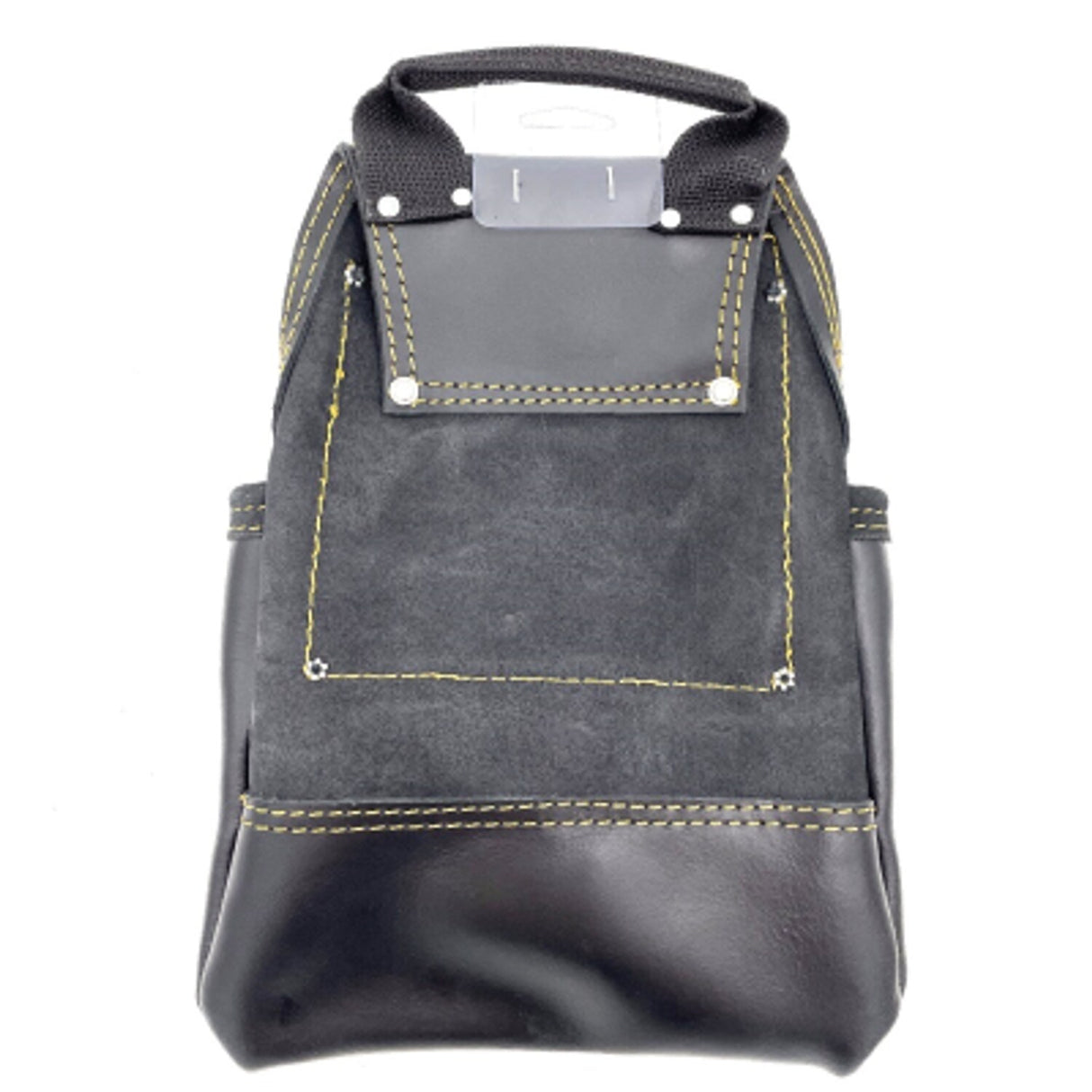 PTI Premium Black Leather Single Tool Pouch with 2 Pockets and 4 Tool Holder Slots