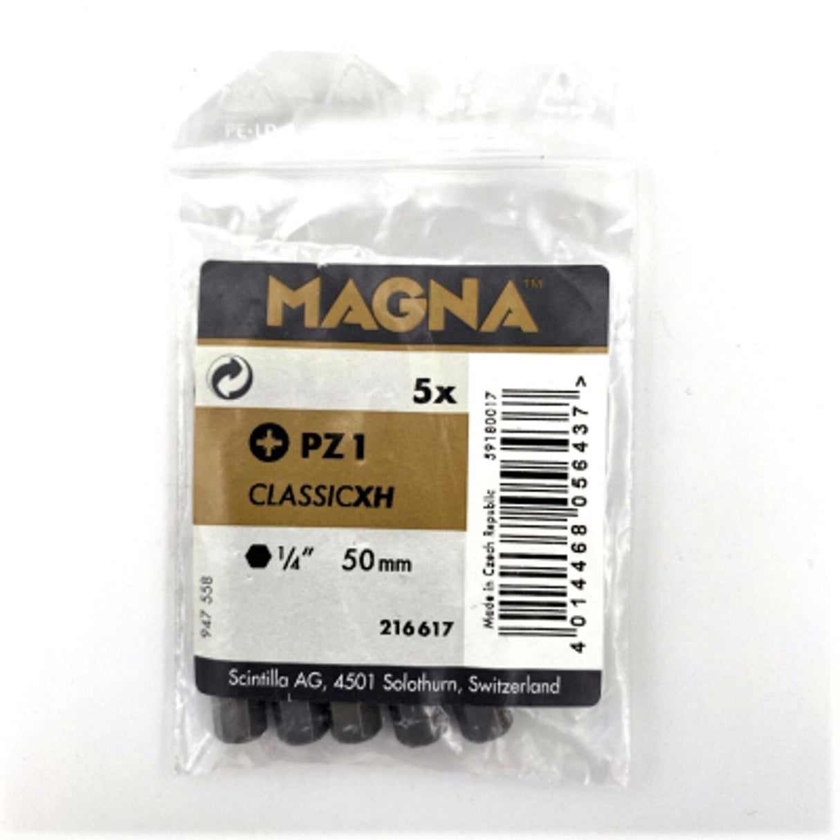 PZ1 x 50mm Extra Hard 1/4in Hex Screwdriver Bit