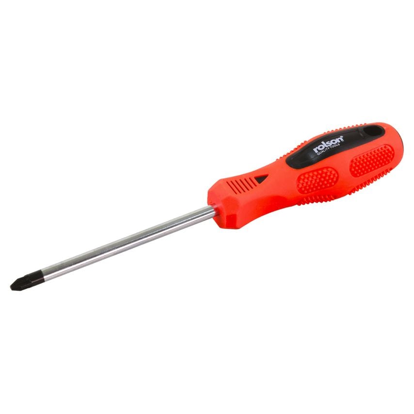 PZ2 x 100mm Screwdriver - Chrome Plated Shaft with Rubber Grip