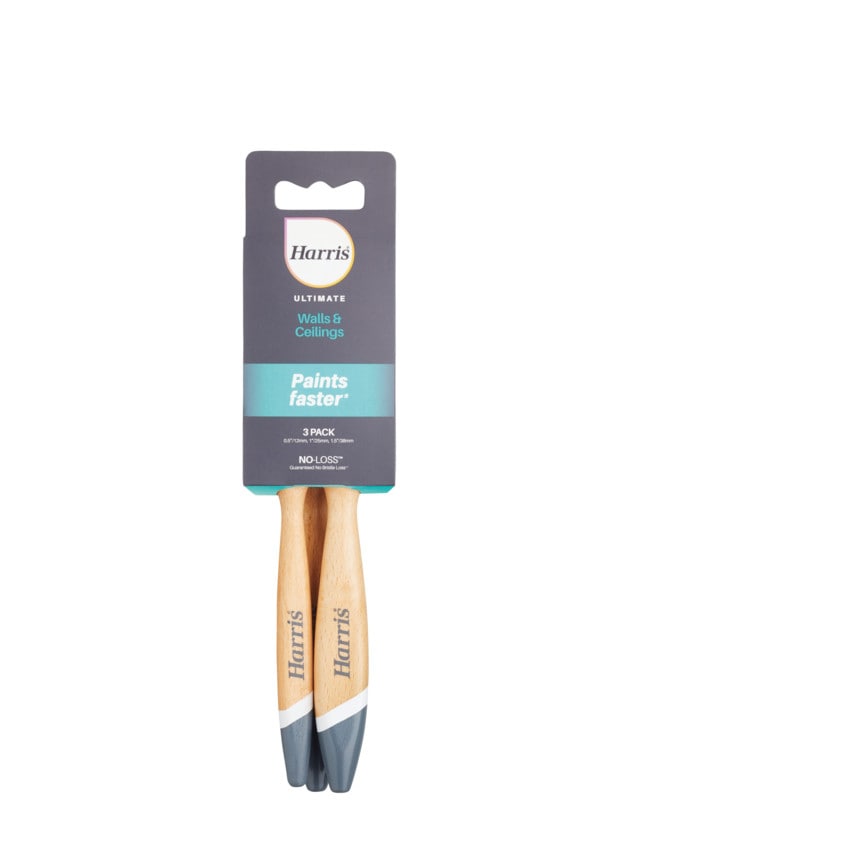 Paint Brush Set, Flat, for Walls & Ceilings (Pk-3)