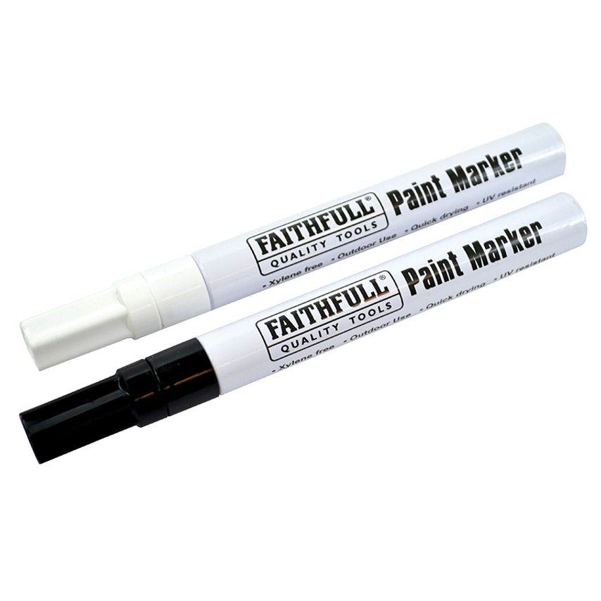 Paint Marker Pen Black & White (Pack 2) FAIPMBLKWHI