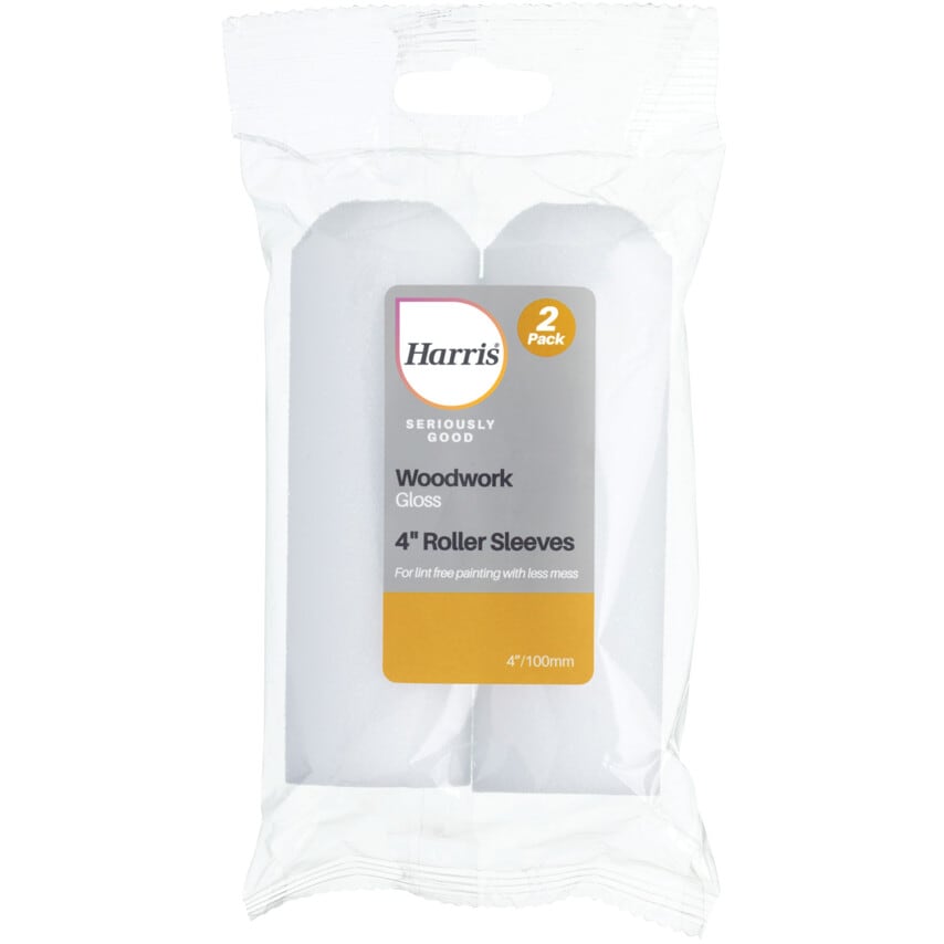 Paint Roller Sleeves, 4", for Painting Woodwork with Gloss, Pack of 2