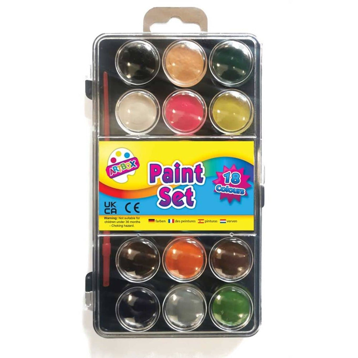 Paint Set 18 Colours with Paint Brush (Pack of 1)