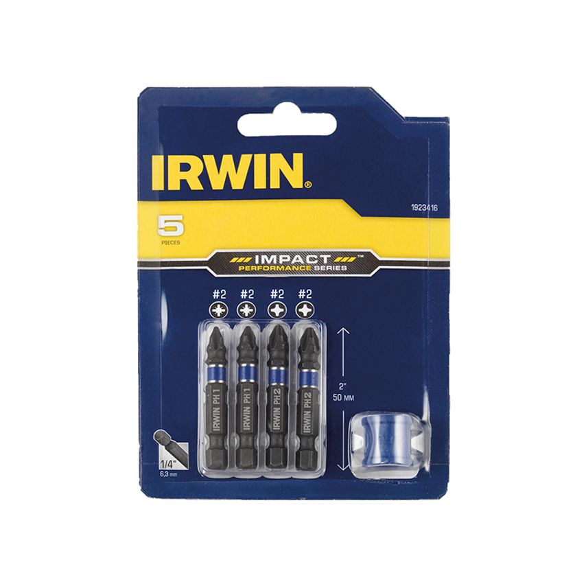 Phillips/Pozidriv Impact Magnetic Screwdriver Bit Set, 5 Piece IRW1923416