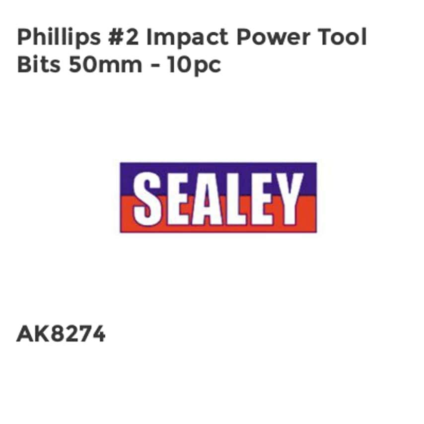 Phillips #2 Impact Power Tool Bits 50mm - 10pc