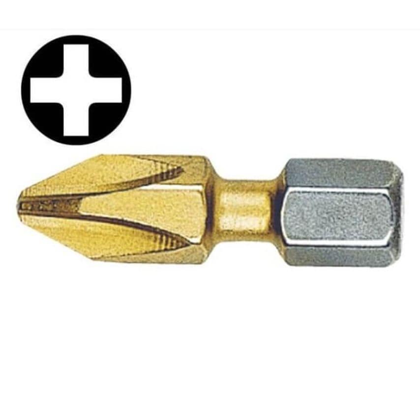 Phillips No.3PT Titanium Coated Screwdriver Bits 25mm (Card WIT26793