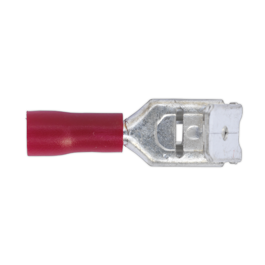Piggy-back Terminal 6.3mm Red, Pack of 100