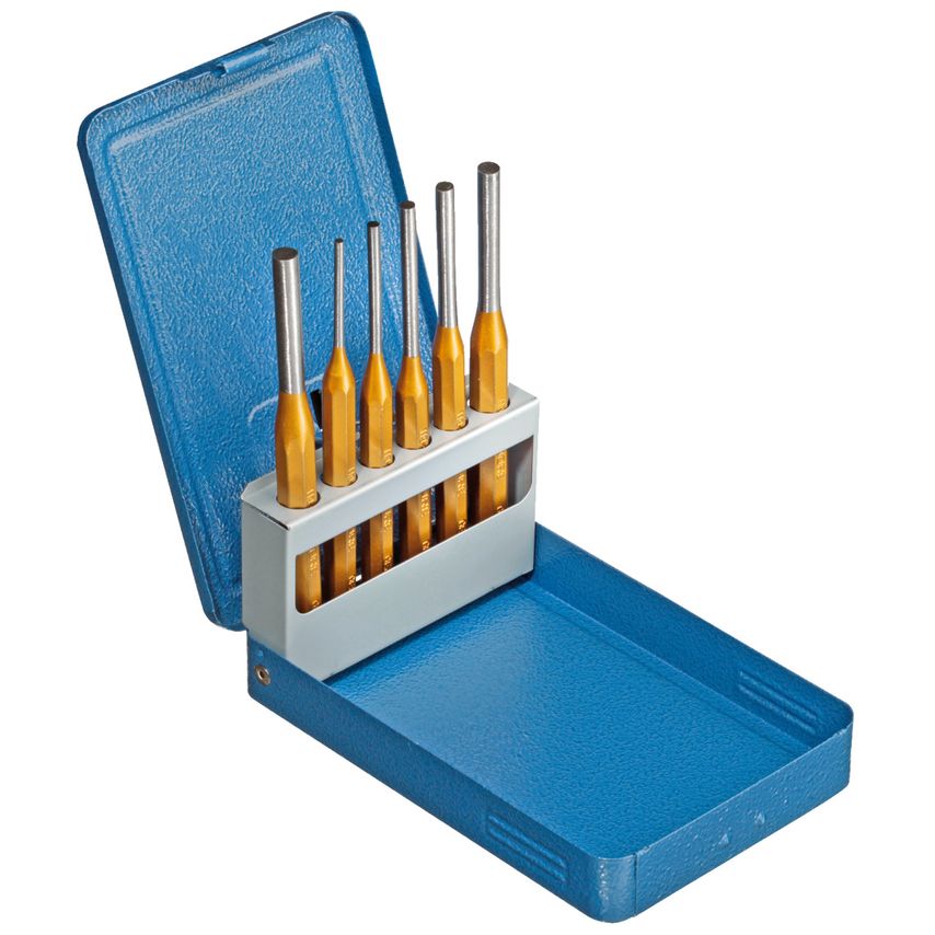 Pin punch set 6 pcs in metal case