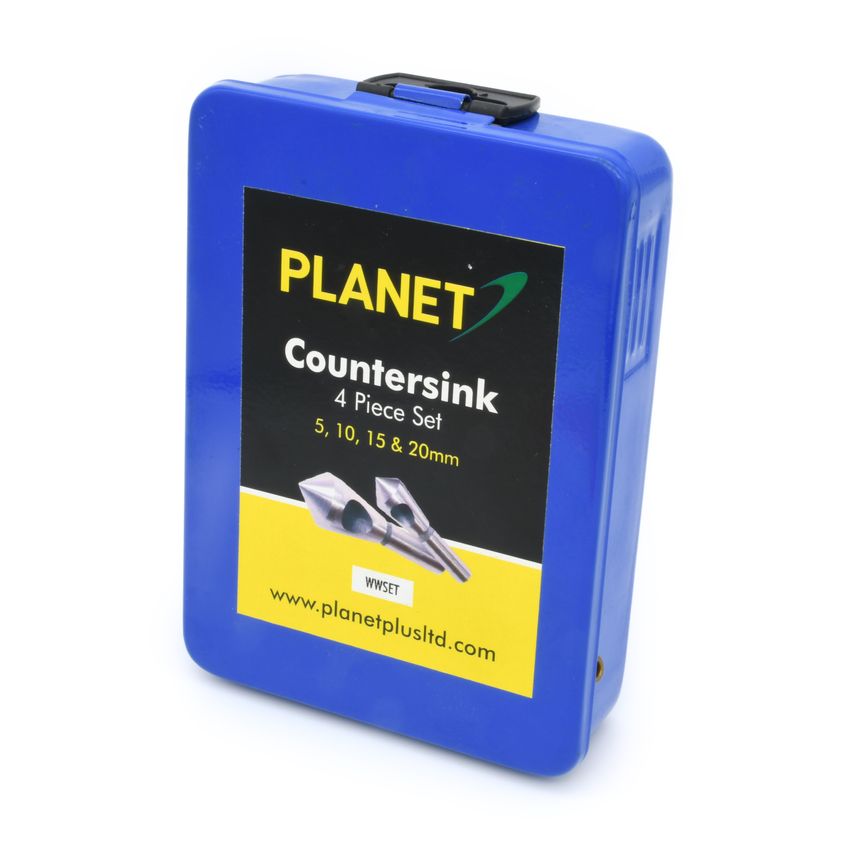 Planet 4 Piece HSS Countersink Set in Metal Case