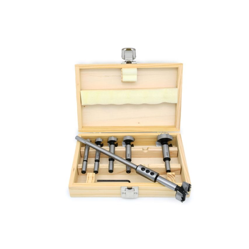 Planet 7 Piece Short Series Forstner Bit Set. 15mm, 20mm, 25mm, 30mm, 35mm, 40mm, 200mm Ext