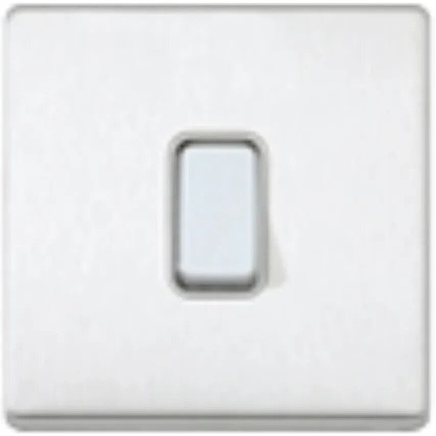 Plate Switch 1 Gang 2 Way SP 20A Brushed Stainless Steel Black Inserts