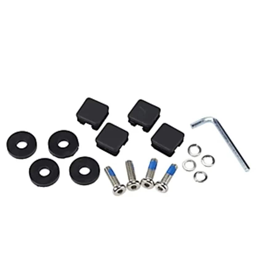 Plug Incl. Mounting Material, For Wooden Stacking Chair, For Rectangular Tubing, Silver/Black