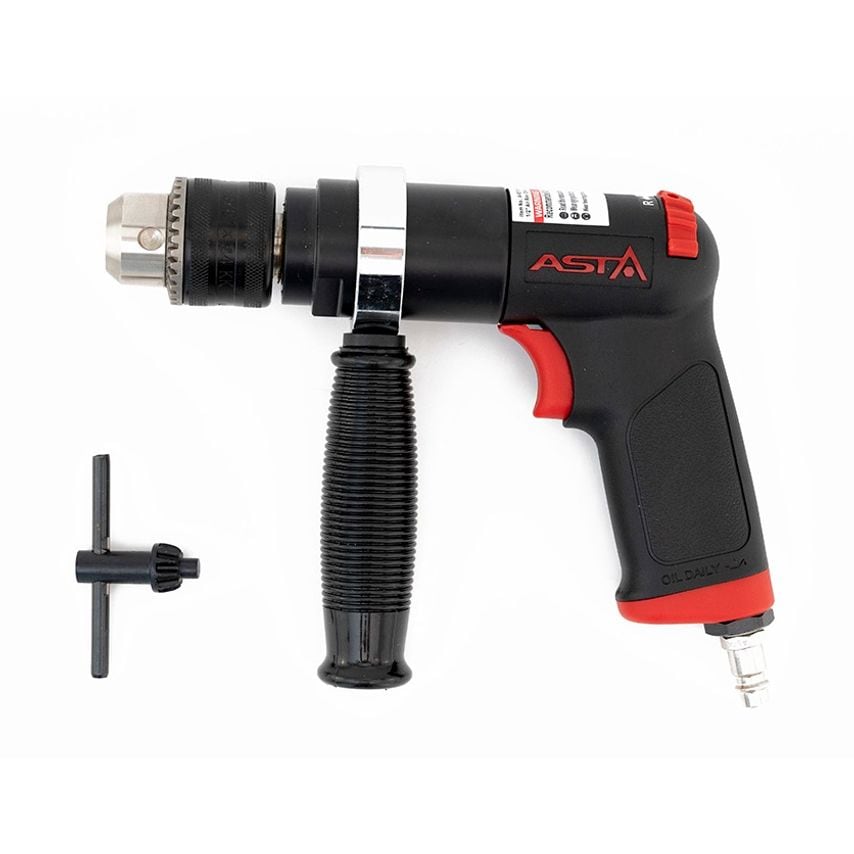 Pneumatic Driveill Pistol Grip 1/2"/13mm 800 RPM Keyed Air Powered