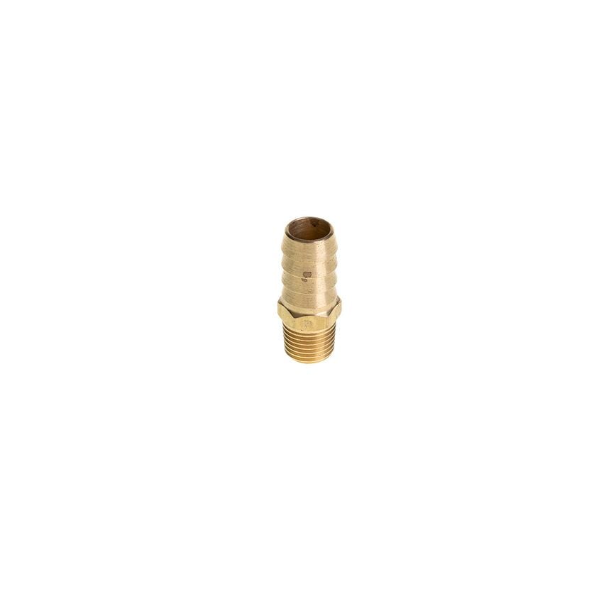 Pneumatic Threaded-To-Tube Adapter Hose 3/8" Male 1/4" (Brass)