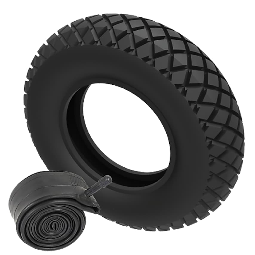 Pneumatic tyre and tube 260mm x 85mm (3.00 x 4) diamond 4 ply TYRE/TUBE2604D/ECON