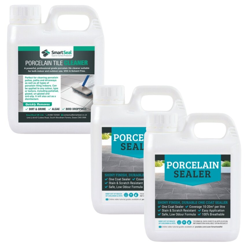 Porcelain Tile Sealer & Cleaner 1 Liter Cleaner + 2 Liter Sealer Pack of 3