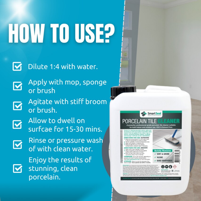 Porcelain Tile Sealer & Cleaner 1 + 1 Liter Pack of 2