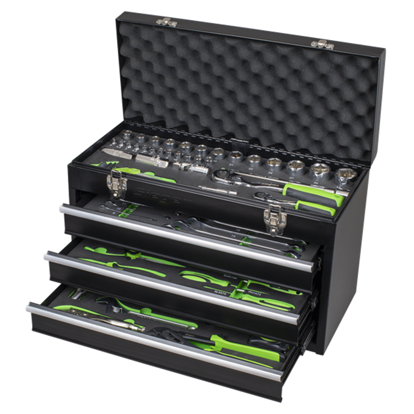 Portable Tool Chest 3 Drawer with 98pc Tool Kit