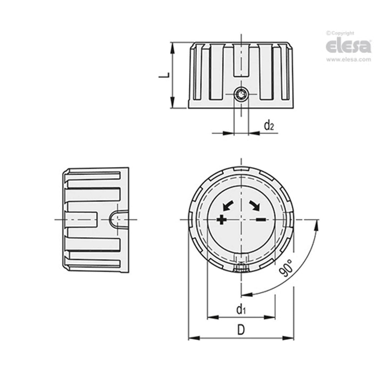 Position indicator knob-MDX.50-S-C3 Grey