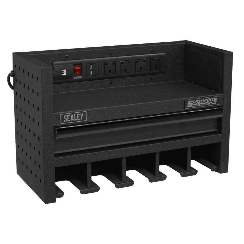 Power Tool Storage Rack 560mm with Drawer & Power Strip