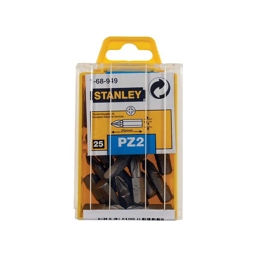 Pozidriv Bits PZ2 x 25mm (Box 25) STA168949B