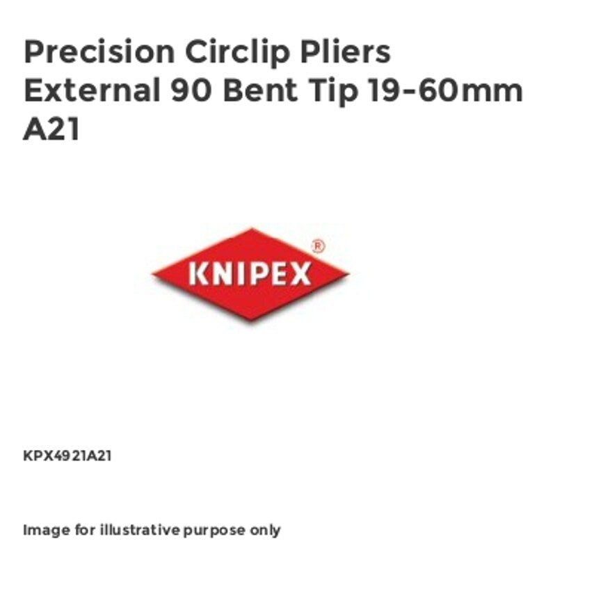 Precision Circlip Pliers External 90 Bent Tip 19-60mm A21 KPX4921A21