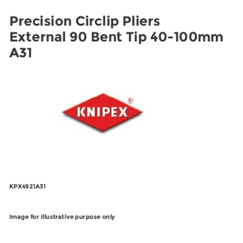 Precision Circlip Pliers External 90 Bent Tip 40-100mm A31