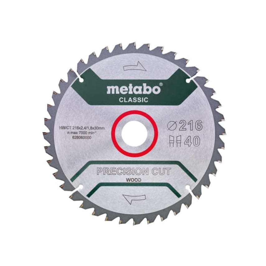 Precision Cut Wood Circular Saw Blade - 216 x 30mm x 40T