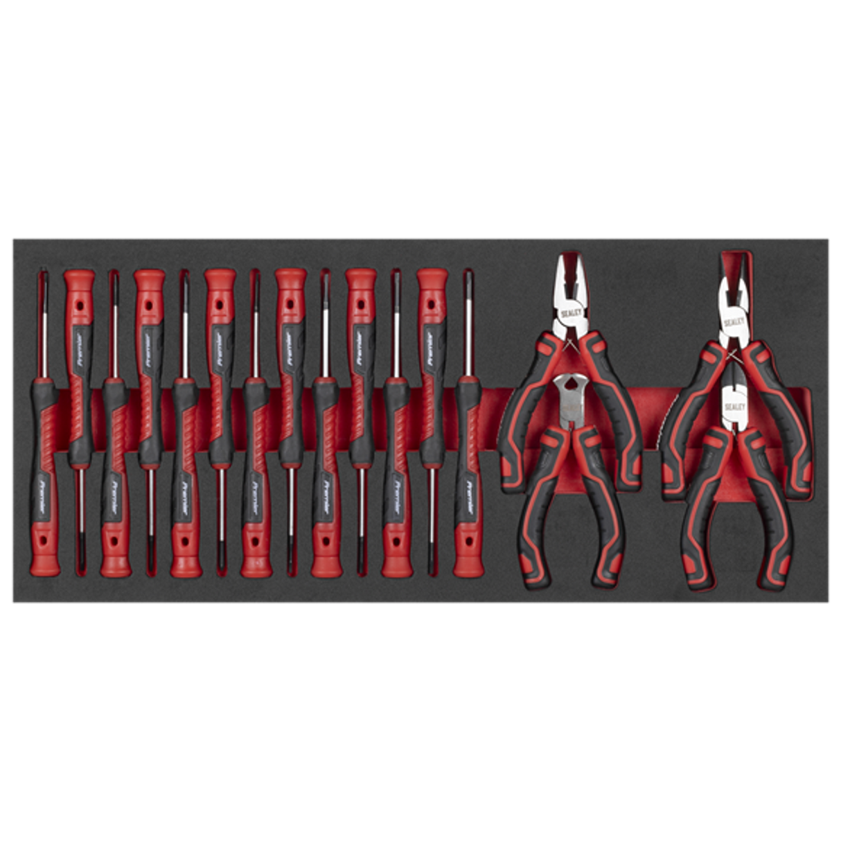 Precision Screwdriver & Mini Pliers Set with Tool Tray 17 Piece