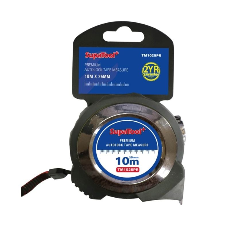 Premium Auto Lock Tape Measure 10m x 25mm