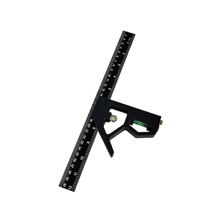 Prestige Combination Square Black Aluminium 300mm (12in) FAICS300CNC
