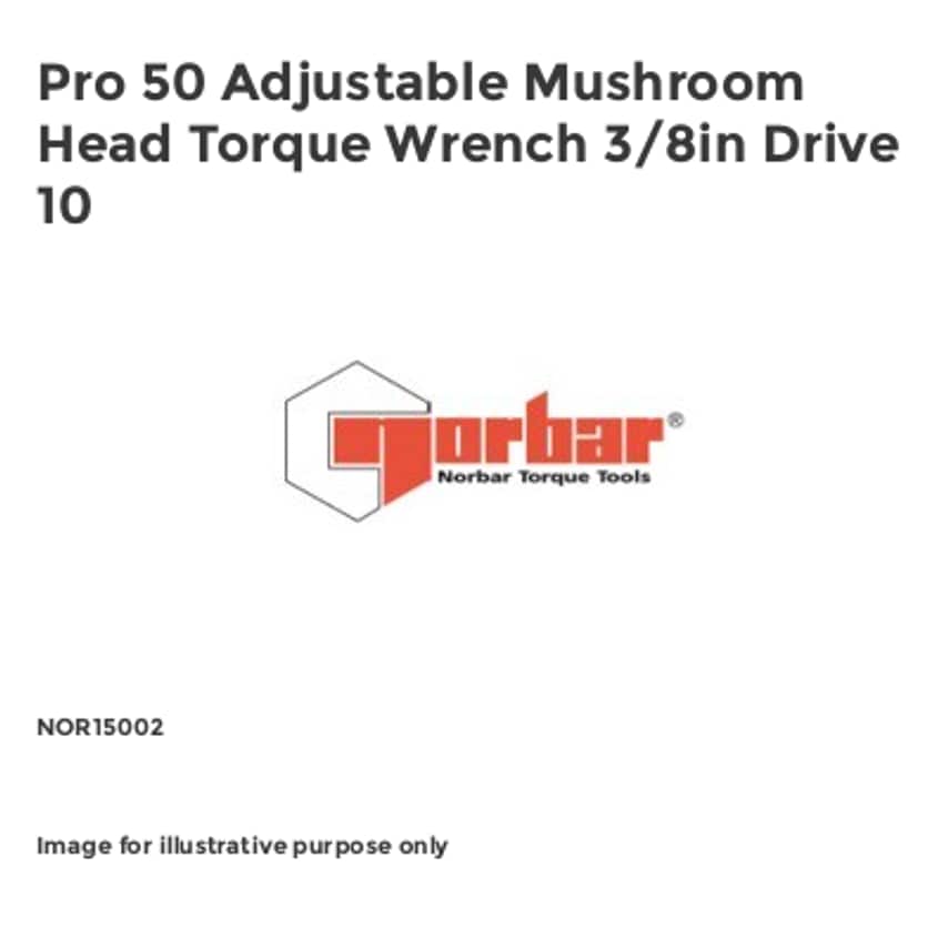 Pro 50 Adjustable Mushroom Head Torque Wrench 3/8in Drive 10