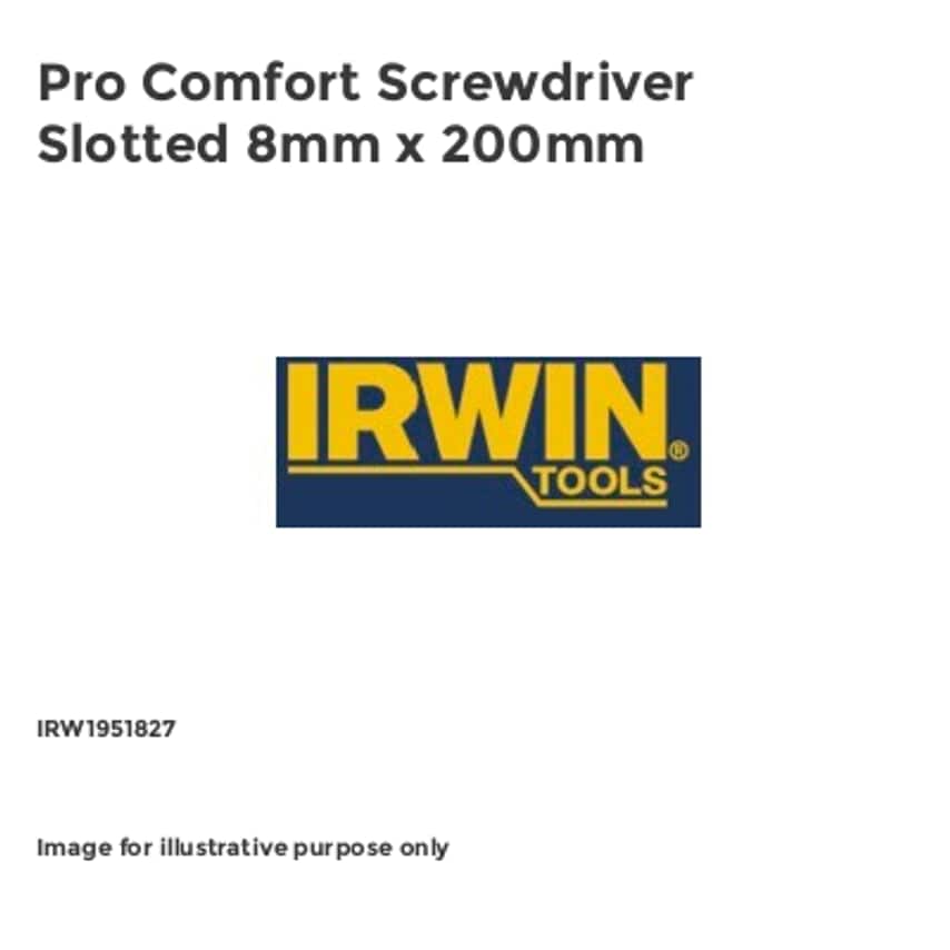 Pro Comfort Screwdriver Slotted 8mm x 200mm IRW1951827