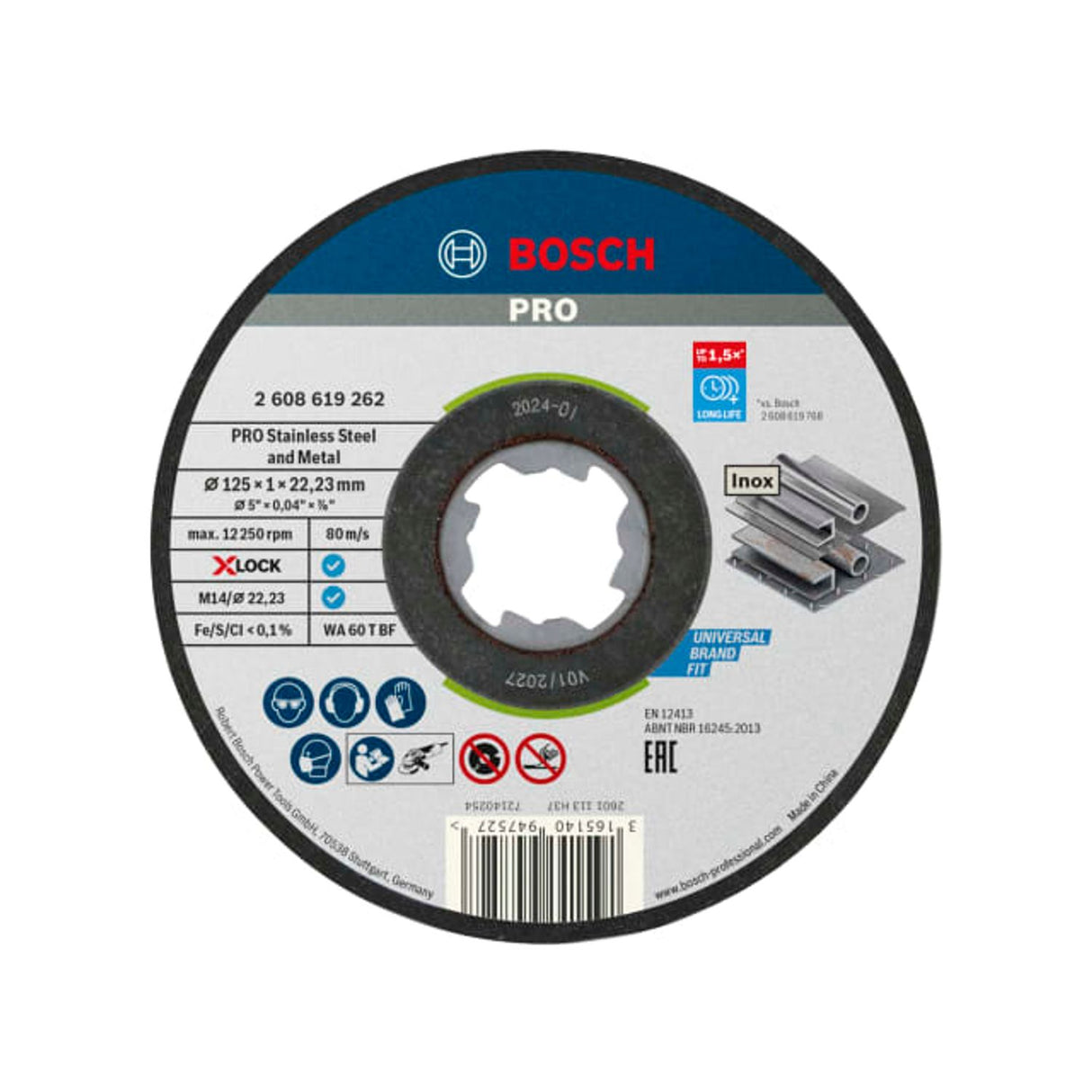 Pro Stainless Steel and Metal Bonded Cutting Disc 125 x 1.0 x 22.23mm Pack of 10