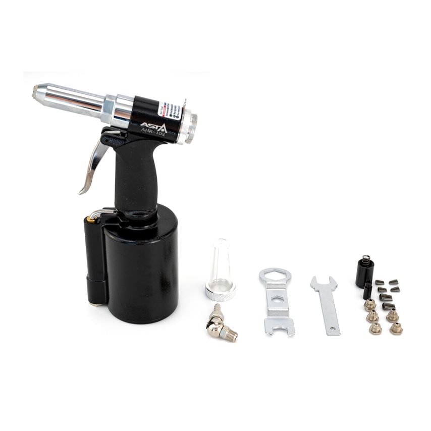 Professional Air HyDriveaulic Riveter Gun 1413kg 14130N Rivets 2.4-6.4mm